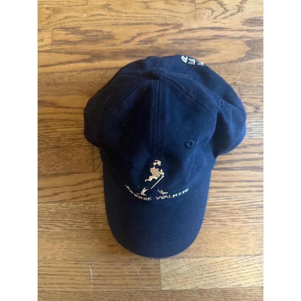 Johnnie Walker Black Gold Keep Walking Embroidered Cotton Baseball‎ Hat Cap Mens